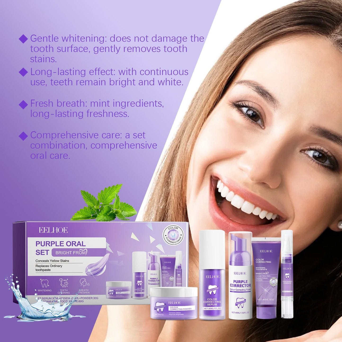 Eelhoe Purple Toned Teeth Set: The Brighter, Whiter Smile Secret
