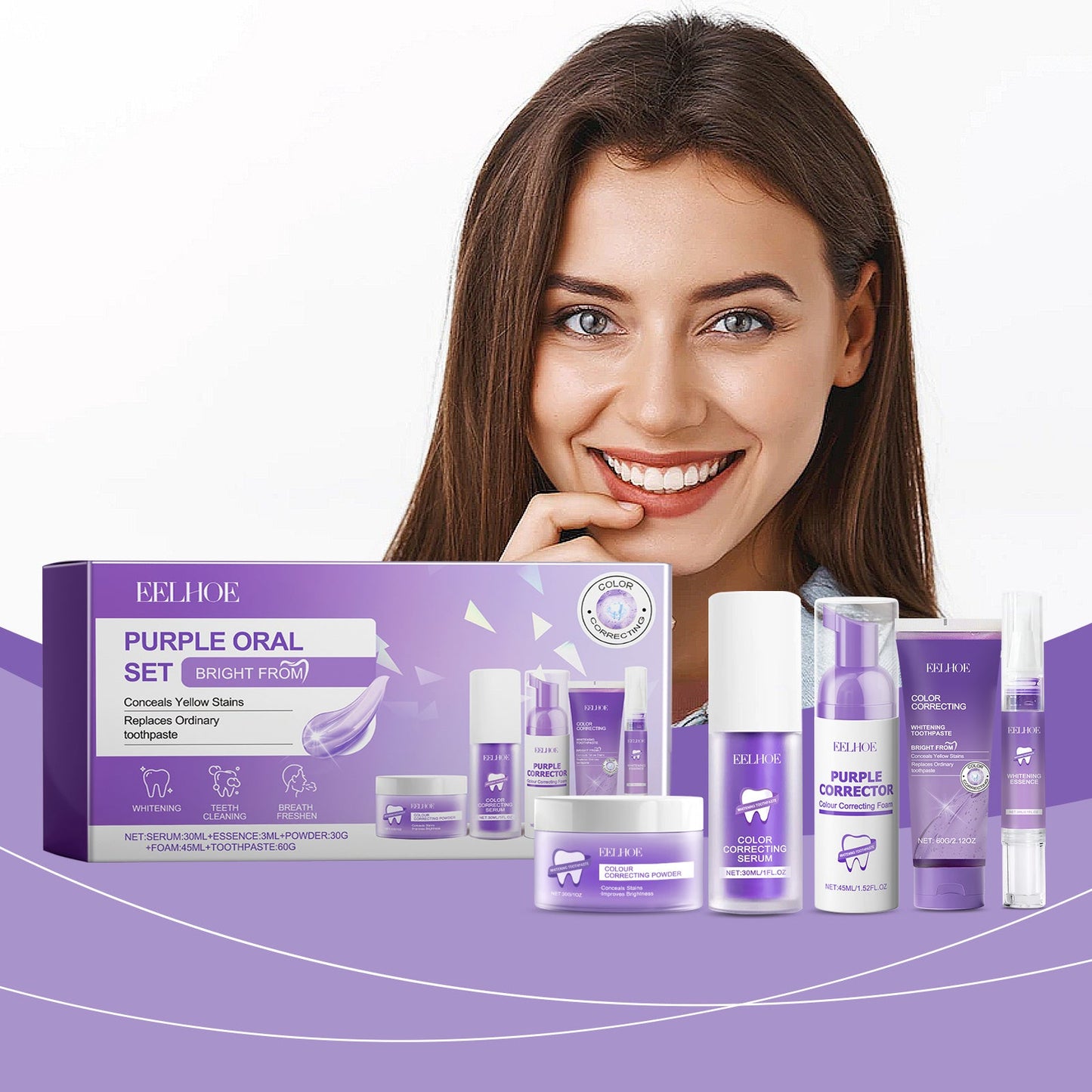 Eelhoe Purple Toned Teeth Set: The Brighter, Whiter Smile Secret