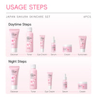Blossom Cherry 6-Piece Skincare Cleansing Kit: Your Complete Ritual for a Petal-Soft Complexion