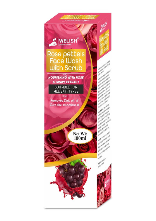 Welish Rose Petals Face Wash with Scrub